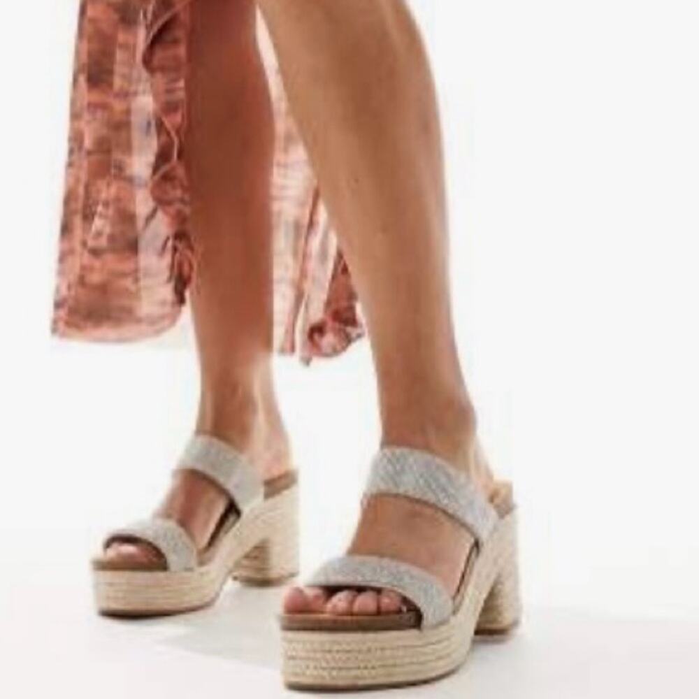 Madden Girl Emerson Espadrille Platform Strappy Sandals Rhinestone Womens 11